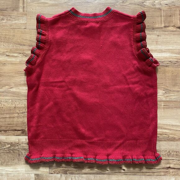 UGLY CHRISTMAS Sweater Vest M Pug Dog Embellished Sequin Metallic Knit Holiday - Picture 9 of 16